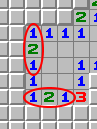 Het 1-2-1 patroon, voorbeeld 1, gemarkeerd