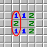 Het 1-2-1 patroon, voorbeeld 2, gemarkeerd