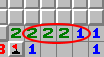 Het 1-2-2-1 patroon, voorbeeld 2, gemarkeerd
