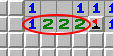 Het 1-2-2-1 patroon, voorbeeld 3, gemarkeerd